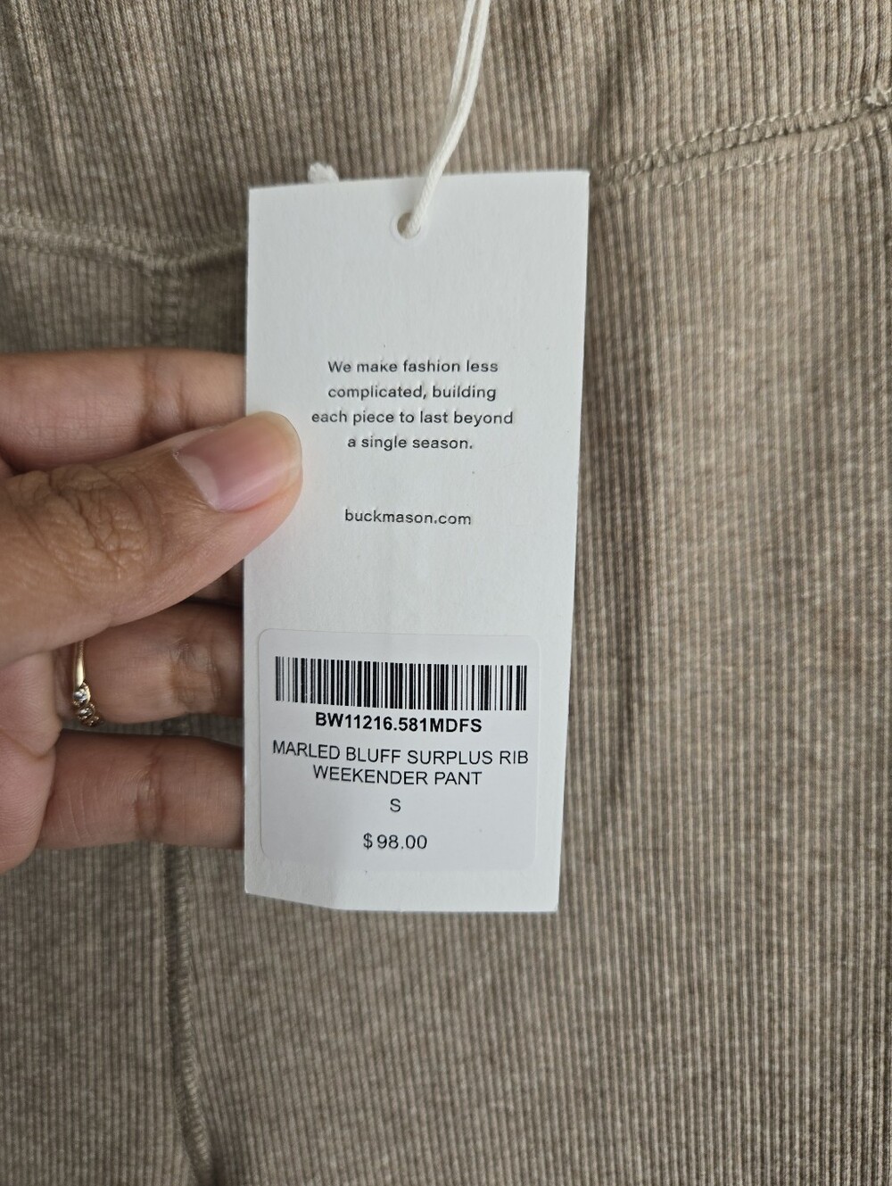 Buck Mason Surplus Rib Weekender Pants - Picture 6 of 6